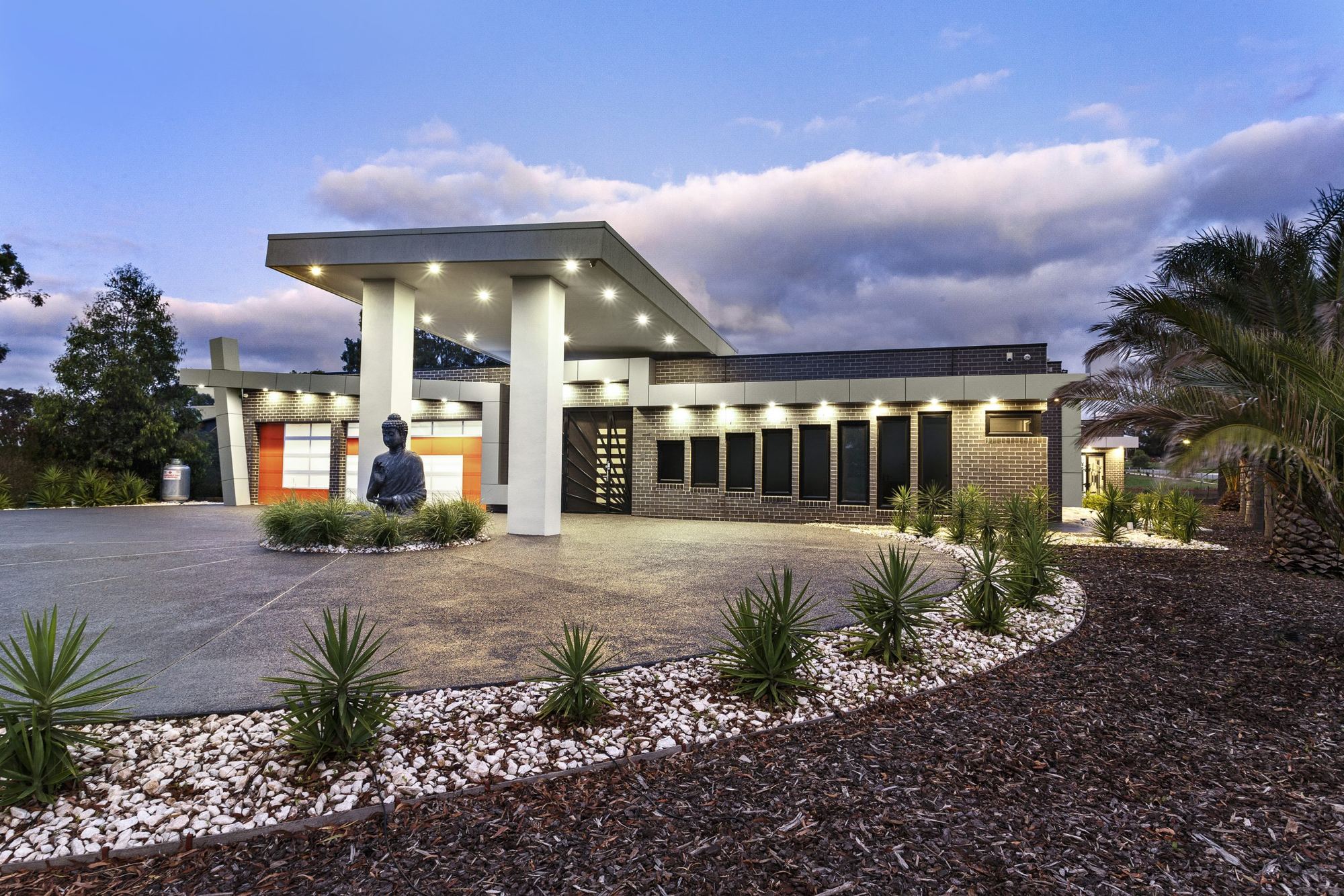 A Stylecraft-built luxury residence at dusk