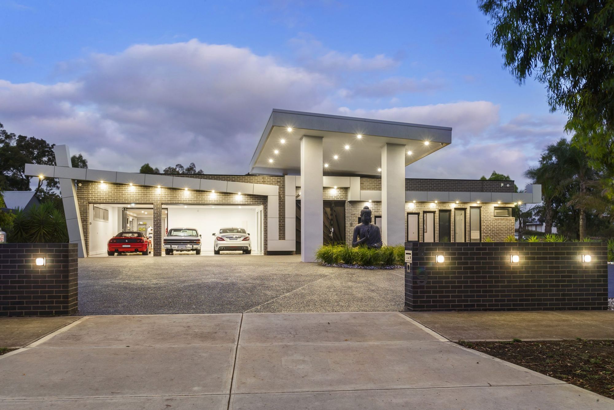 Contemporary luxury residence with triple garage